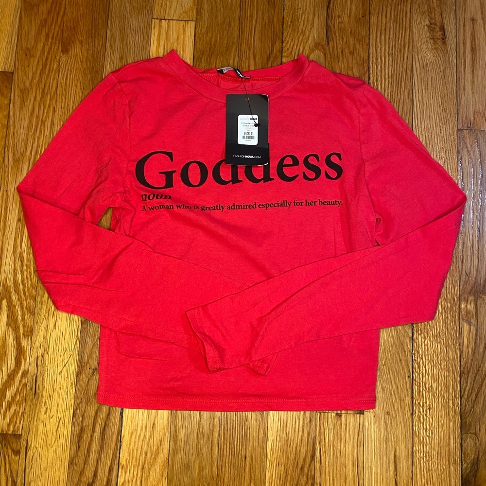 WOMENS LONG SLEEVE CROP TOP size S